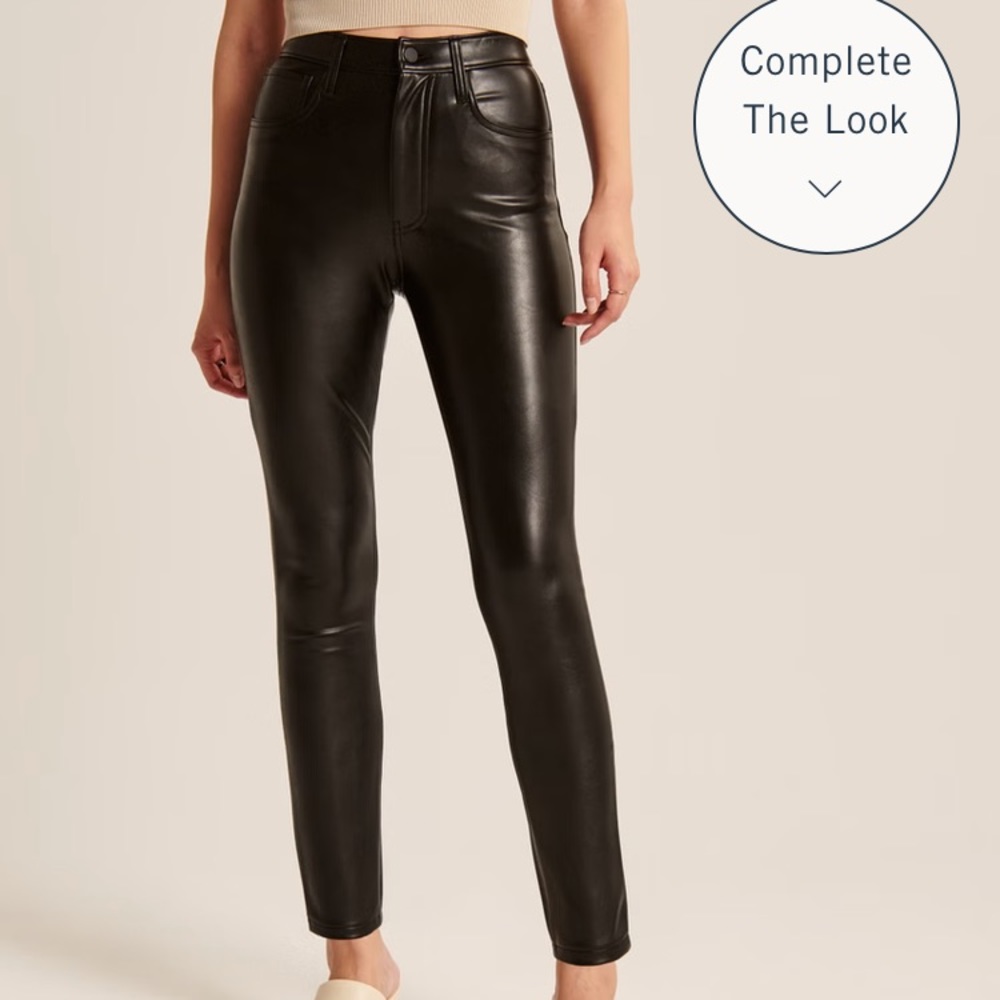 Abercrombie and finch, vegan leather skinny high rise pants